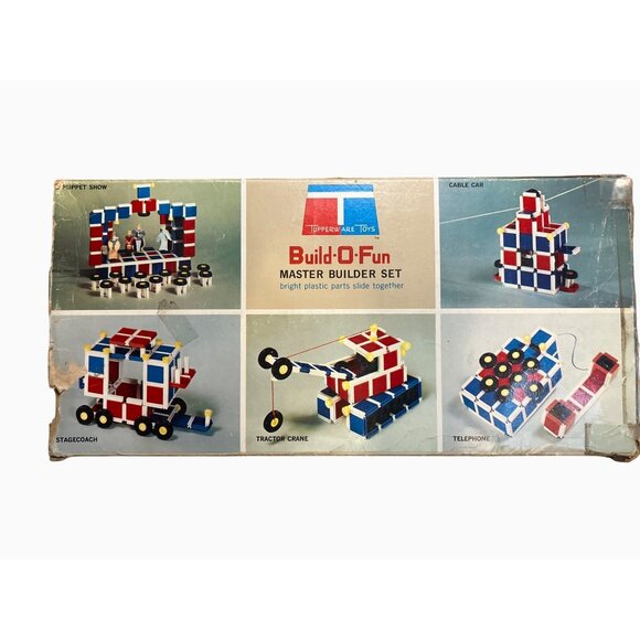 Tupperware Build-O-Fun Builder Set No. 102 Bright Plastic Parts Slide Together - Picture 4 of 7